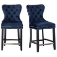thumbnail image 5 of Avara 24" Tufted Velvet Counter Stool with Black Legs (Set of 2), 5 of 5