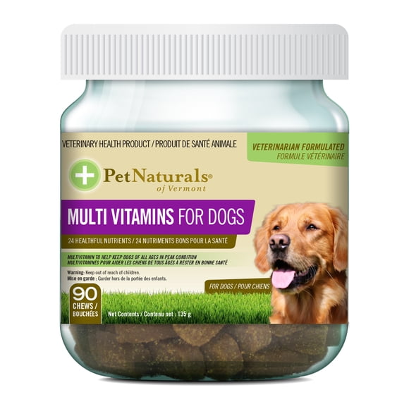 Pet Naturals , Bouchée Multivitaminée pour Chiens, Saveur de Légumes, Pot 9.1kg