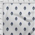 thumbnail image 2 of oneOone Georgette Viscose Fabric Peacock Feather Ikat Print Sewing Fabric BTY 42 Inch Wide, 2 of 4