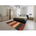thumbnail image 4 of Ahgly Company Tapis d'Intérieur Carré Abstrait Safran Rouge, 4 Pieds Carré, 4 of 6