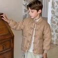 thumbnail image 4 of RXMEKW Knitted Collar Button Jacket for Boys and Girls with Polyester Fill for Cold Weather in Black Size 110, 4 of 8