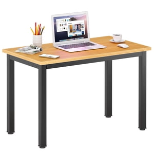 DlandHome 31.5 pouces petit bureau d'ordinateur pour la maison bureau activité table écriture pour les petits espaces étude table étudiant ordinateur portable bureau teck et noir DND-AC3BB-8040