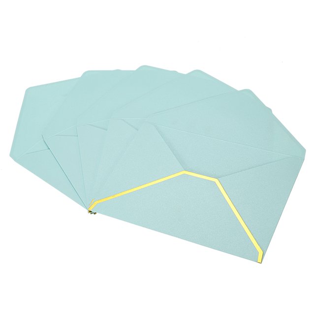 Unique Bargains V Flap Invitation Envelopes, B6, Sky Blue, 10 Pack