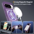 thumbnail image 4 of Asuwish Phone Case for Google Pixel 9/10/9 Pro/10 Pro 5G Tempered Glass Screen Protector Magnetic Bracket Translucent Shockproof Protective Cell Cover Pixel9 Pixel10 9Pro 10Pro Women Men Deep purple, 4 of 7