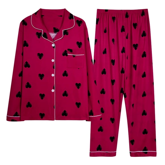 RKSTN Ensembles de Pyjama pour Femmes Légers à Imprimé Floral Décontractés Hauts à Manches Longues avec Pantalons Longs Amples Ensemble de Pyjama Deux Pièces