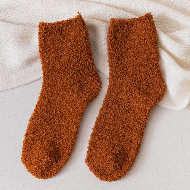 Ruiboury 10pack/lot Exquisite Craft And Elasticity Wear-resistant Socks For Extra And Warmth Soft Texture Extra Thick Coffee