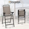 thumbnail image 3 of Costway 2 PCS Patio Bar Chair Folding Bar Height Metal Frame with Footrest Garden Coffee, 3 of 8