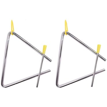 Triangle Instrument,2 Pack Kids Musical Triangles 6-Inch Traditional Triangle Rhythm Educational TRI-6 Steel Rhythm Percussion with Strikers for Child Adult School Percussion Workshops