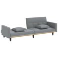 thumbnail image 5 of vidaXL Sofa Bed with Cushions Light Grey Fabric, 5 of 5