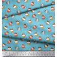 thumbnail image 2 of Soimoi Moss Georgette Fabric Triangle & Cow Cartoon Decor Fabric Printed Yard 42 Inch Wide, 2 of 3