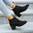 thumbnail image 4 of Cameland Grandes Bottes Courtes en Suède à Talons Épais et Bas, 4 of 7
