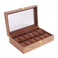 thumbnail image 4 of High-quality Wooden , Watch Case, Watch Chest, Watch Storage Box /12 Watches, Lockable, Velvet Inner And Glass Window Slot Walnut Wood Grain 12 Slot Walnut Wood Grain, 4 of 8