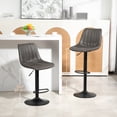thumbnail image 4 of HOMCOM Adjustable Bar Stools Set of 2, Leathaire Swivel Barstools w/ Back, 4 of 10