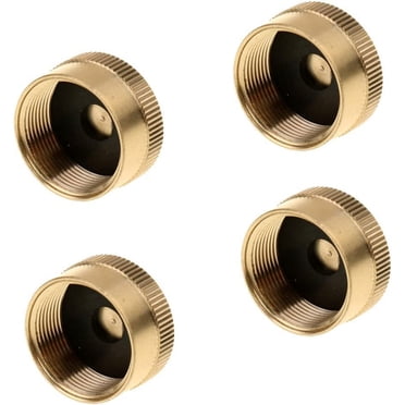 Nvzi 4 Pieces Solid Brass Cap 1 LB Propane Bottle Small Gas Tank Cylinder Protect Cap