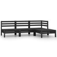 thumbnail image 1 of vidaXL 4 Piece Garden Lounge Set Solid Pinewood Black, 1 of 5