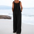 thumbnail image 3 of TIMIFIS Combinaison d'Été pour Femme Décontractée Ample Longue Salopette Pantalon Jambe Grand Combinaison Ample Polyester avec Poche Combishorts sur, 3 of 6