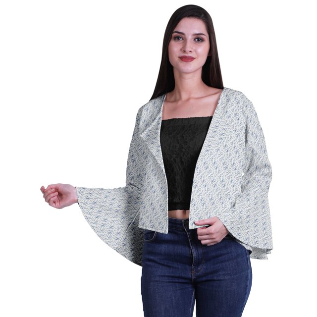 Moomaya Cardigan Court Imprimé pour Femmes à Manches Évasées, Boléro Court pour l'Été