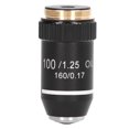 thumbnail image 1 of Biological Microscope Lens, 195 Achromatic Black Objective Lens 100X Oil High Objective Interface 20.2mm Thread, 1 of 7