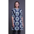 thumbnail image 3 of Bimba Short Kurtis For Ladies Printed Mandarin Collar Roll Up Sleeve Dress, 3 of 6