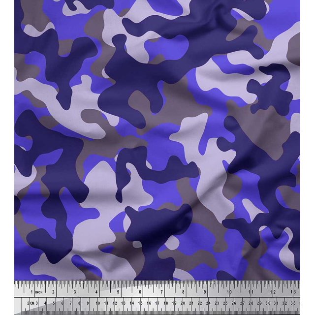 Soimoi Cotton Poplin Fabric Two Tone Camouflage Print Sewing Fabric Yard 42 Inch Wide