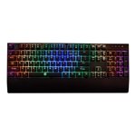 Deco Gear Clavier de jeu mécanique, Anti-Ghosting, Ergonomic fixe Palm Repos, entièrement personnalisable RGB Backlit, conception de fibre de carbone, commutateur bleu Outemu