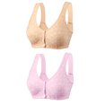 thumbnail image 1 of Virmaxy 2PC Womens Wireless Bra Oversized Gathering Comfortable Breathable Underwear Everyday Bra 2PC Comfortable Lace Breathable Bra Underwear No Rims Pink-1 XL, 1 of 8