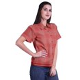 thumbnail image 3 of Moomaya Chemise à Manches Mi-Longues Imprimée pour Femmes, Col Boutonné, Haut Décontracté, 3 of 5
