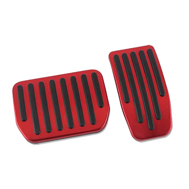 Ruiboury Durable Aluminum Alloy Foot Pedal Cover For Smooth Acceleration Anti Slip Throttle Brake Brake Pad red