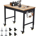 thumbnail image 1 of EDTara 48" X 24" Workbench for Garage,Adjustable Work Bench for Garage,Office,Home,Workshop,Woodworking,Rolling Heavy-Duty Worktable with Power Outlet and Lockable Wheels,Rubber Wood Top Shop Table, 1 of 7