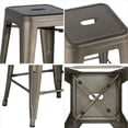 thumbnail image 2 of Heavenly Collection Gunmetal Metal Counter Stool, 2 of 9