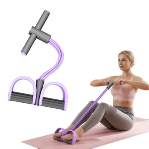 Bandes de résistance à la pédale avec poignées, Bande de résistance au yoga élastique multifonctionnelle, Bandes naturelles de résistance aux pédales de pied en caoutchouc, Bandages de fitness pour l'entraînement d'étirement pour Abdomen, taille, bras, jambe (Purple)
