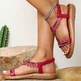 thumbnail image 4 of Tranfacy Summer Shoes,Womens Sandals,Women Large Bohemian Elastic Rhinestone Flower Roman Sandals, 4 of 4