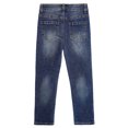 thumbnail image 3 of KIDSCOOL SPACE Boy Jeans,Kid Ripped Elastic Band Inside Slim Fit Denim Jeans Pants,Blue,8-9 Years, 3 of 6