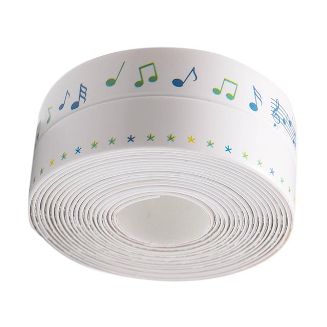 Dalazy Waterproof Sealing Tape for Bathroom Kitchen Floor Music 3.8x320cm