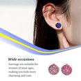 thumbnail image 5 of serony Round Earrings Eye-catching Eardrops Fine Electroplating Rhinestone Inlay Ear Studs Gorgeous Gift for Birthday Party Wedding Pink, 5 of 5