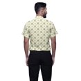 thumbnail image 3 of BESTMAN Chemise en Coton pour Hommes à Manches Courtes Imprimée Col Mandarin Chemise Décontractée, 3 of 5