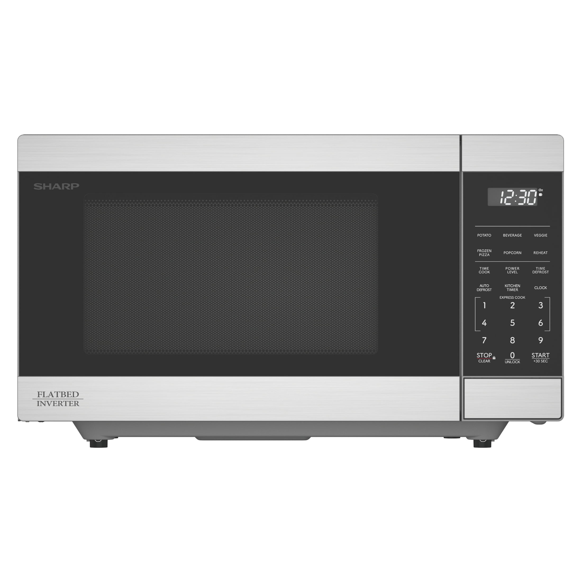 SHARP SMC1174KSC Flatbed Countertop Microwave Oven with Inverter Technology, 1.1 cu. ft., 1100W, Auto Cook, Defrost, Energy Saver Mode, Silent Mode