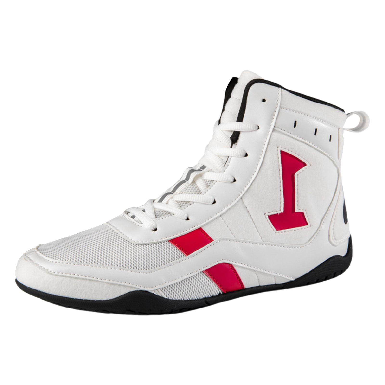 jinwen Chaussures de Lutte Respirantes Chaussures de Boxe pour Grappling Haltérophilie Exercice Longueur 26cm