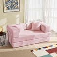 thumbnail image 1 of YINIX 62.9"  Sofa Couch with Two Pillows,  Comfy Modular Convertable Sofa Bed for Living Room and Small Spaces, Pink, 1 of 10