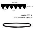thumbnail image 2 of Unique Bargains 360J6 PJ V-Ribbed Belt, EPDM Rubber, 36' Length x 0.55' Width x 0.14' Height, 2 Pack, 2 of 5