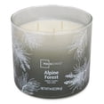 thumbnail image 4 of Bougie parfumée Mainstays à 3 mèches, enveloppée texturée Forêt alpine, 14 oz, 4 of 5