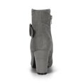 thumbnail image 4 of Unique Bargains Women's Round Toe Chunky Heel Zip Heeled Boots Ankle Booties, 4 of 7