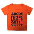 thumbnail image 1 of T-shirts Filles Été Imprimé Lettre Col Rond Manches Courtes T-Shirt Décontracté Hauts Filles Orange 4-5 Ans, 1 of 4