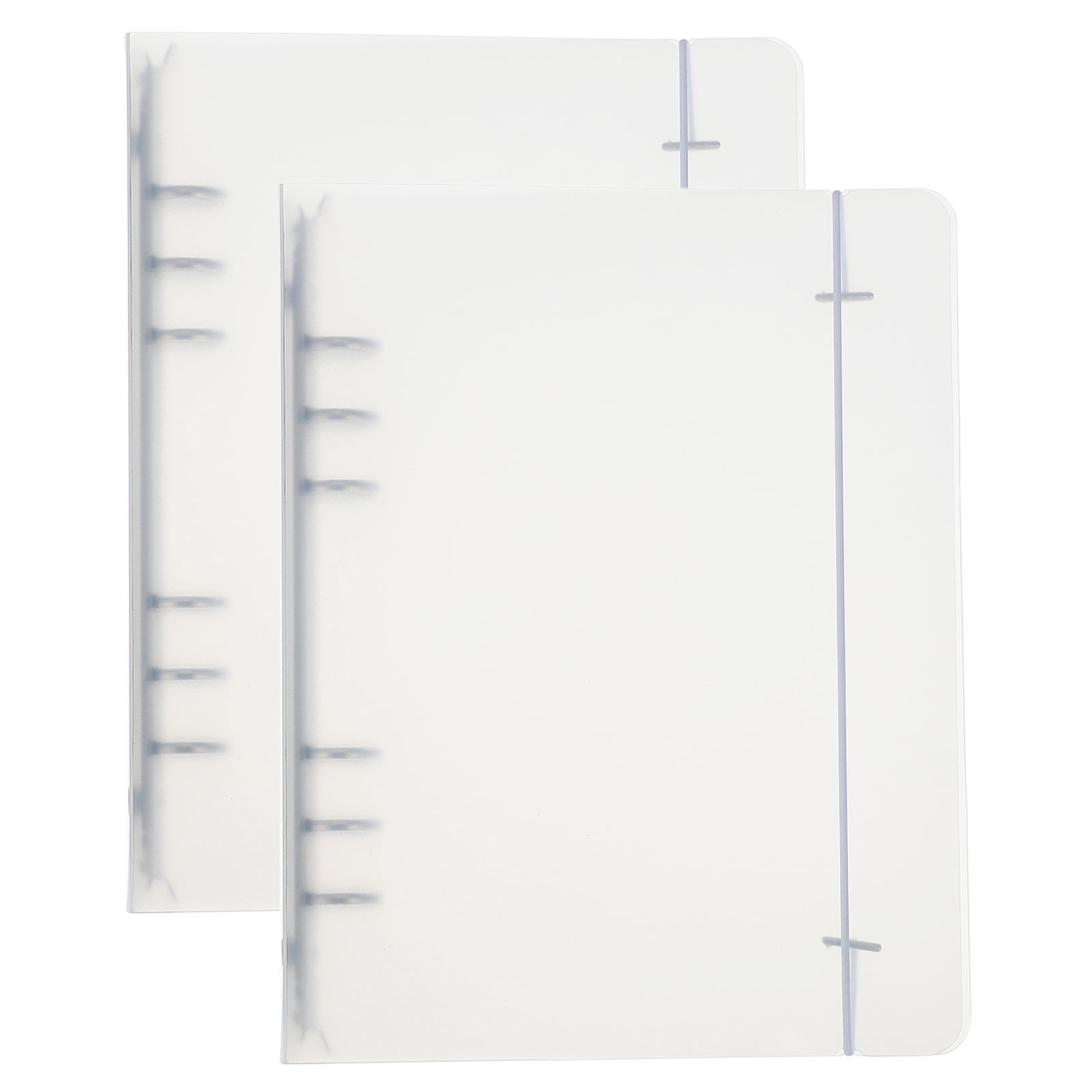 Uxcell A5 Binder Cover, 2 Pcs PP 6 Ring Round Ring Binder Cover with White Fixing Belt