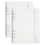 Uxcell A5 Binder Cover, 2 Pcs PP 6 Ring Round Ring Binder Cover with White Fixing Belt