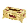 thumbnail image 1 of veasfak Home Rectangular Tissue Paper Box Case Holder Cover Golden Red, 1 of 4