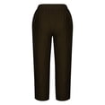thumbnail image 5 of Timegard Plus Size Pants for Women Elastic Waist Solid Color Comfy Fall Casual Crop Pants with Pockets, 5 of 5