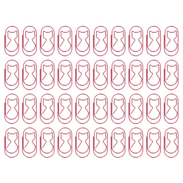 4 Boîtes de Pinces à Papier Mignonnes en Forme de Chat Pince à Papier Plaqué pour Marque-Page de Classification de Fichiers Rouge