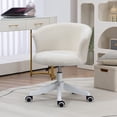 thumbnail image 2 of Vinsetto Chaise de Bureau Duveteuse à Hauteur Réglable, Sans Accoudoirs, Blanche, 2 of 10