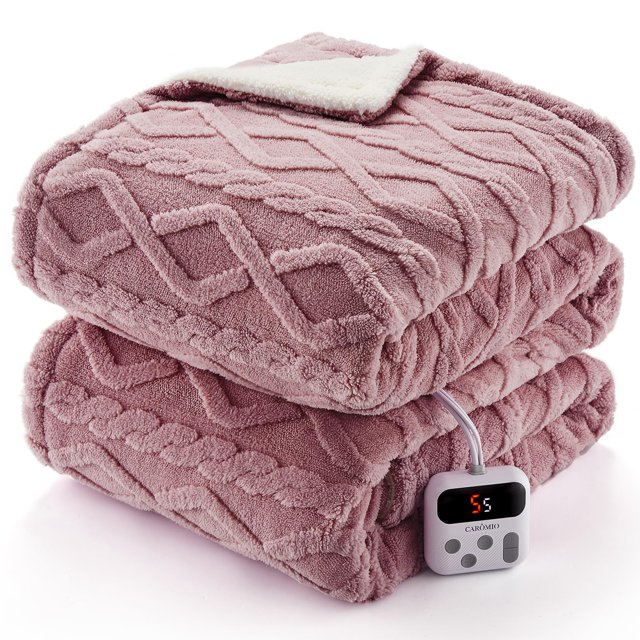 EDTara ETL Certified Sherpa Electric Blanket, Fast Heating with 10 Adjustable Heat & Timer Levels, Machine Washable